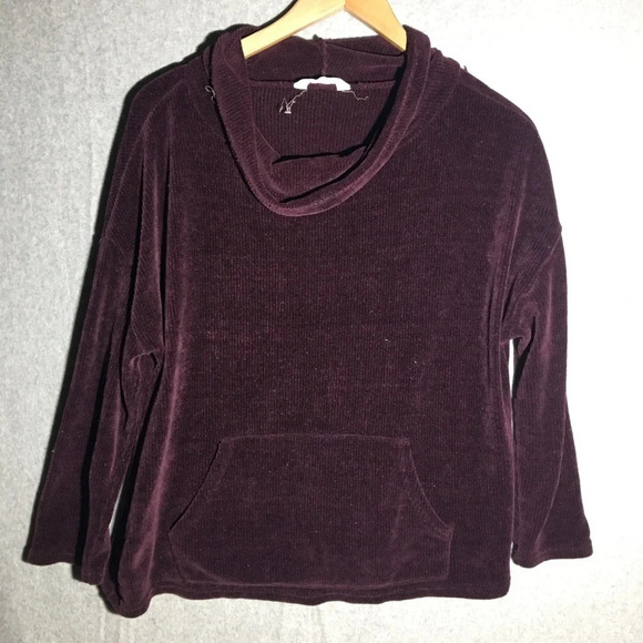 Womens Spring and Mercer Sweater Dark Purple Plum Cowl Neck Winter Transitional - Picture 1 of 5